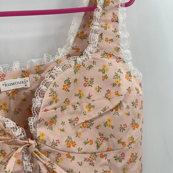 RUMOURS Size Medium Cottagecore Milkmaid Corsette Prairie Garden Lace Floral - Picture 10 of 15